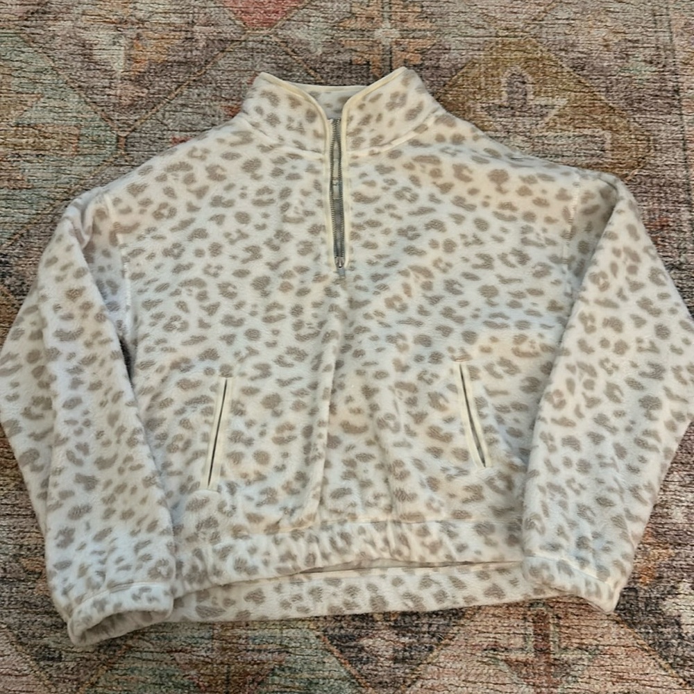ALTAR'D STATE Cheetah Print Quarter Zip Jacket